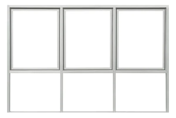 Véritable Fenêtre Verre Aluminium Moderne Isolée Sur Fond Blanc Intérieur — Photo