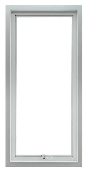 Fenêtre Moderne Acier Inoxydable Propre Isolée Sur Fond Blanc Élément — Photo