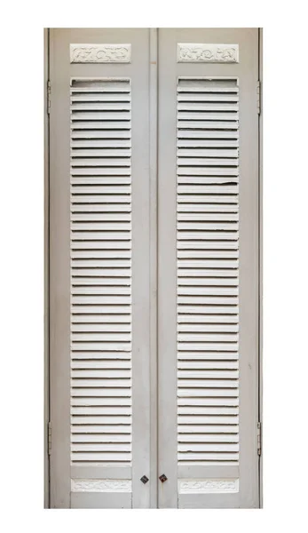 Realistyczny Klasyczny Styl Drewniane Drzwi Ramki Izolowane Białym Tle Stare — Zdjęcie stockowe