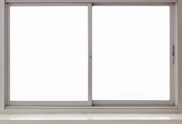 清澈的无立式钢窗背景 隔离的封闭Windows设计视图 — 图库照片