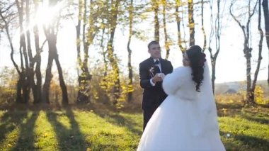 Güzel bir çift kale ve park eğlenir