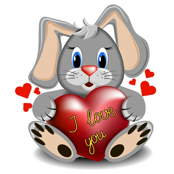 Love Bunny med hjärta — Stock vektor