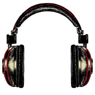 Boş bir arka plan üzerinde siyah akustik kulaklık