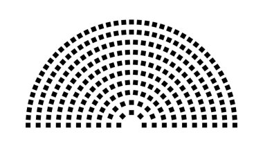 Hemicycle 240 koltuk - 10 sıra - 180 derece