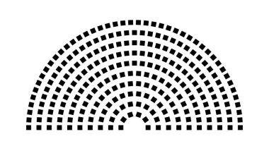 Hemicycle 246 koltuk - 10 sıra - 180 derece
