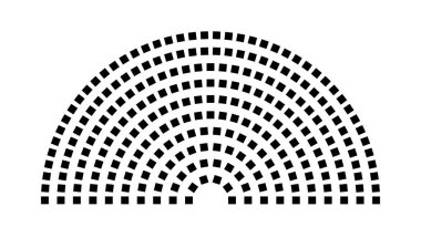 Hemicycle 248 koltuk - 10 sıra - 180 derece