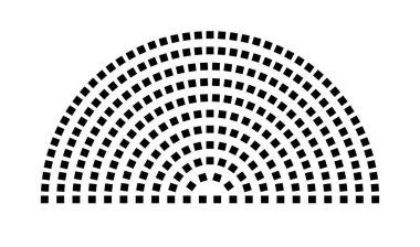 Hemicycle 258 koltuk - 11 sıra - 180 derece