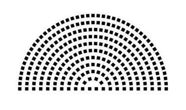Hemicycle 259 koltuk - 11 sıra - 180 derece