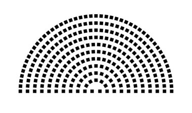 Hemicycle 265 koltuk - 11 sıra - 180 derece