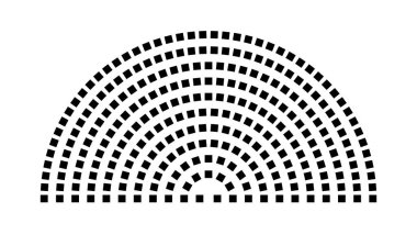 Hemicycle 267 koltuk - 11 sıra - 180 derece