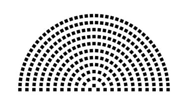 Hemicycle 268 koltuk - 11 sıra - 180 derece