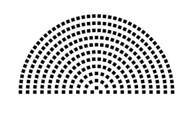 Hemicycle 269 koltuk - 11 sıra - 180 derece