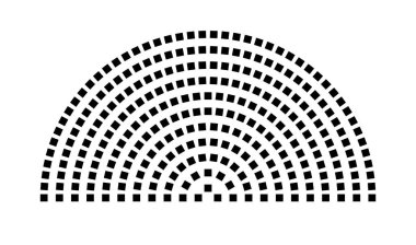 Hemicycle 272 koltuk - 11 sıra - 180 derece