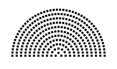 Hemicycle 274 koltuk - 11 sıra - 180 derece