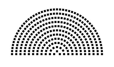 Hemicycle 276 koltuk - 11 sıra - 180 derece
