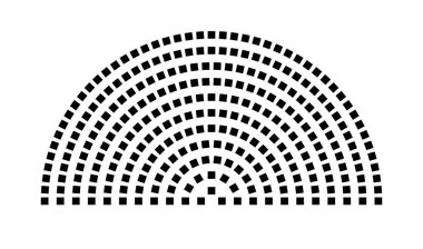 Hemicycle 275 koltuk - 11 sıra - 180 derece