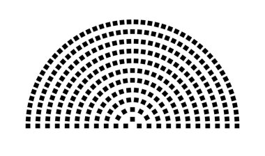 Hemicycle 277 koltuk - 11 sıra - 180 derece