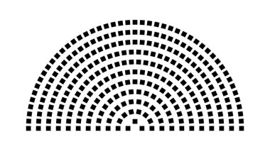 Hemicycle 278 koltuk - 11 sıra - 180 derece