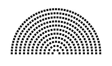 Hemicycle 289 koltuk - 11 sıra - 180 derece