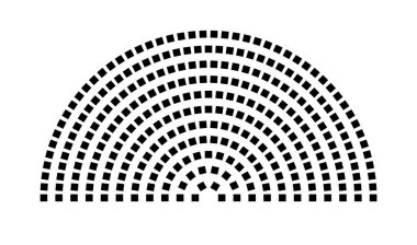 Hemicycle 292 koltuk - 11 sıra - 180 derece