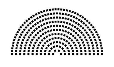 Hemicycle 296 koltuk - 11 sıra - 180 derece
