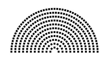 Hemicycle 306 koltuk - 11 sıra - 180 derece