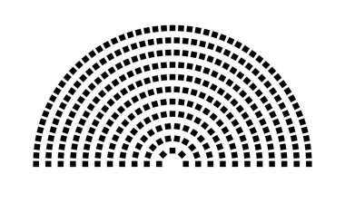 Hemicycle 308 koltuk - 11 sıra - 180 derece