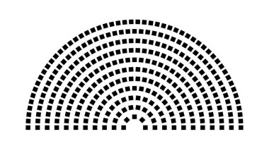 Hemicycle 312 koltuk - 11 sıra - 180 derece