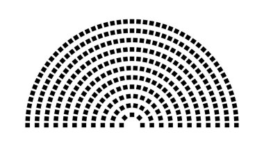 Hemicycle 310 koltuk - 11 sıra - 180 derece