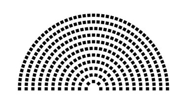 Hemicycle 309 koltuk - 11 sıra - 180 derece
