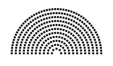 Hemicycle 313 koltuk - 11 sıra - 180 derece