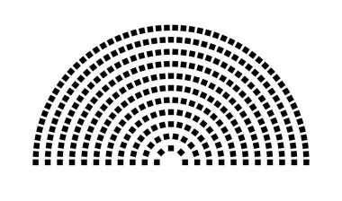 Hemicycle 314 koltuk - 11 sıra - 180 derece