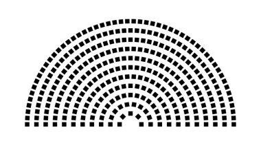 Hemicycle 315 koltuk - 11 sıra - 180 derece