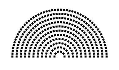 Hemicycle 316 koltuk - 11 sıra - 180 derece