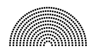 Hemicycle 317 koltuk - 11 sıra - 180 derece