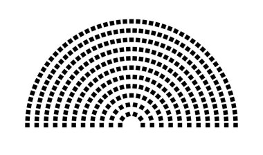 Hemicycle 318 koltuk - 11 sıra - 180 derece