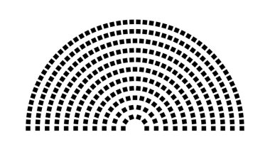 Hemicycle 319 koltuk - 11 sıra - 180 derece