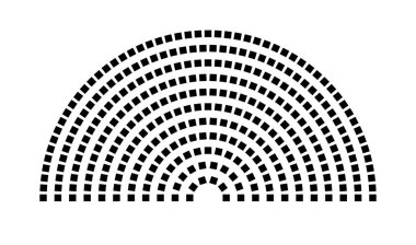 Hemicycle 320 koltuk - 11 sıra - 180 derece