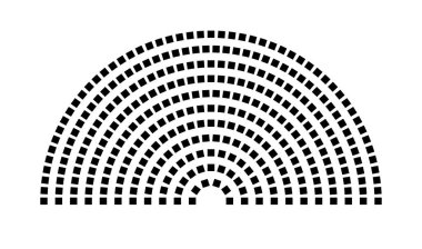 Hemicycle 321 koltuk - 11 sıra - 180 derece