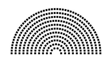 Hemicycle 325 koltuk - 11 sıra - 180 derece