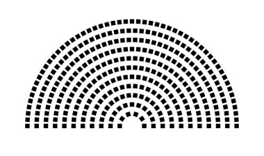 Hemicycle 326 koltuk - 11 sıra - 180 derece