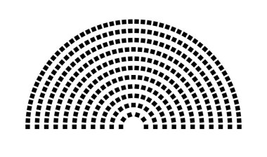 Hemicycle 327 koltuk - 11 sıra - 180 derece