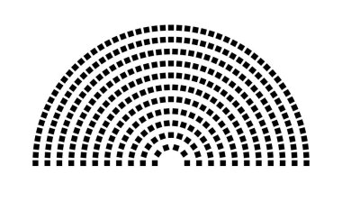 Hemicycle 328 koltuk - 11 sıra - 180 derece