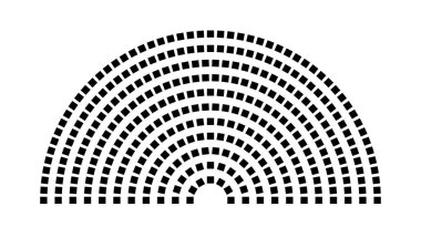 Hemicycle 331 koltuk - 11 sıra - 180 derece