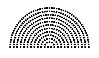 Hemicycle 332 koltuk - 12 sıra - 180 derece