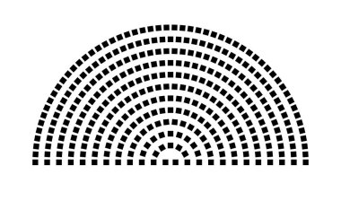 Hemicycle 333 koltuk - 12 sıra - 180 derece