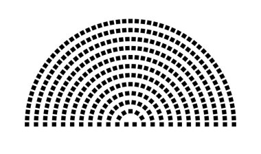 Hemicycle 335 koltuk - 12 sıra - 180 derece