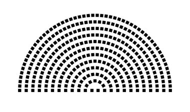 Hemicycle 336 koltuk - 12 sıra - 180 derece