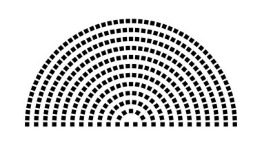 Hemicycle 337 koltuk - 12 sıra - 180 derece