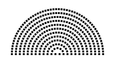 Hemicycle 340 koltuk - 12 sıra - 180 derece